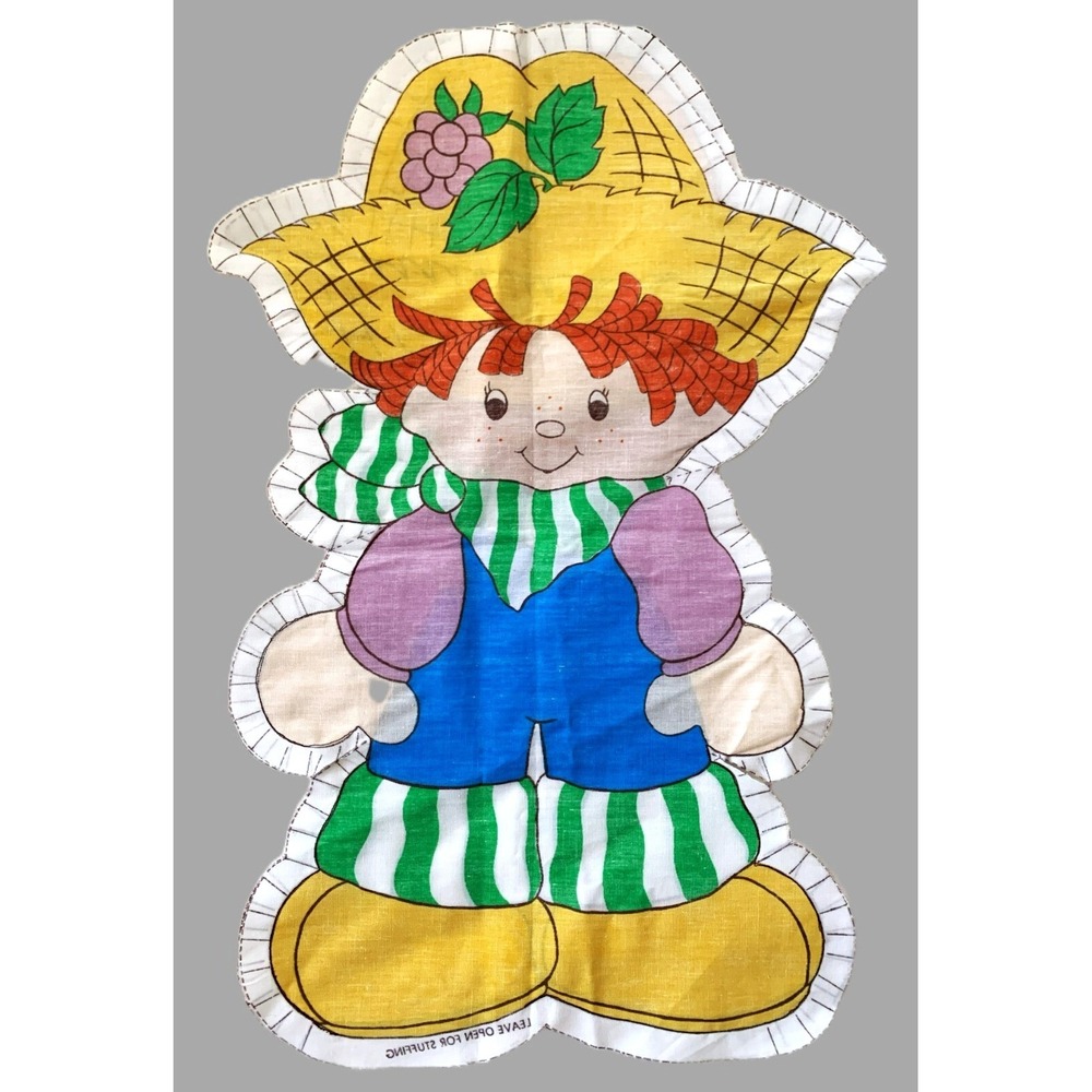 1980 Strawberry Shortcake Huckleberry Pie Doll Panel Pillow Vtg - Ready to Stuff